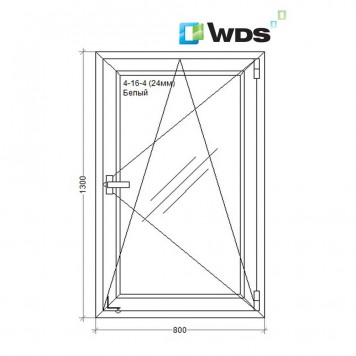 Частный дом поворотно-откидное 1 створка поворотно-откидная 1 кам.